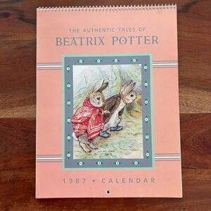 The Authentic Tales Of Beatrix Potter 1987 Spiral-Bound Calendar Vintage VGC